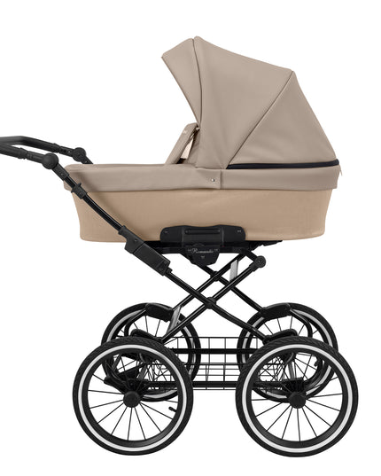 Kunert Stroller Romantic in Cappucino Eco Leather with Black Frame by KIDZNBABY