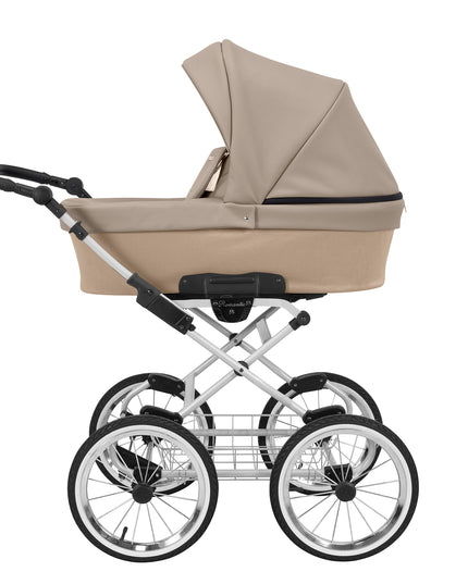 Kunert Romantic Stroller Color: Romantic Cappuciono Eco Leather Frame Color: White Frame Combo: 2 IN 1 KIDZNBABY