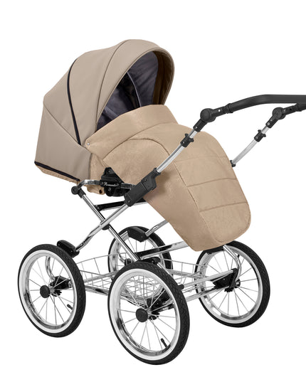 Kunert Romantic Stroller Color: Romantic Cappuciono Eco Leather Frame Color: Chrome Frame Combo: 2 IN 1 KIDZNBABY