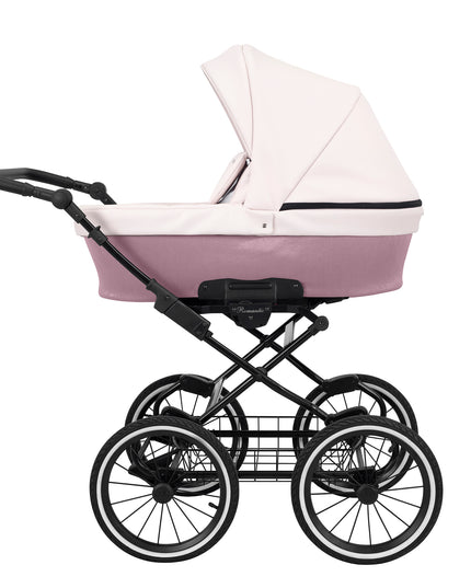 Kunert Stroller Romantic in Pink Eco Leather with Black Frame by KIDZNBABY