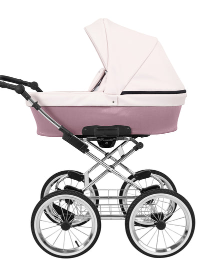 Kunert Romantic Stroller Color: Romantic Pink Eco Leather Frame Color: Chrome Frame Combo: 2 IN 1 KIDZNBABY