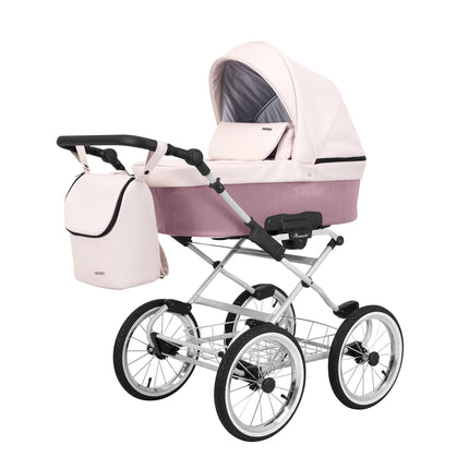Kunert Romantic Stroller Color: Romantic Pink Eco Leather Frame Color: Graphite Frame Combo: 2 IN 1 KIDZNBABY