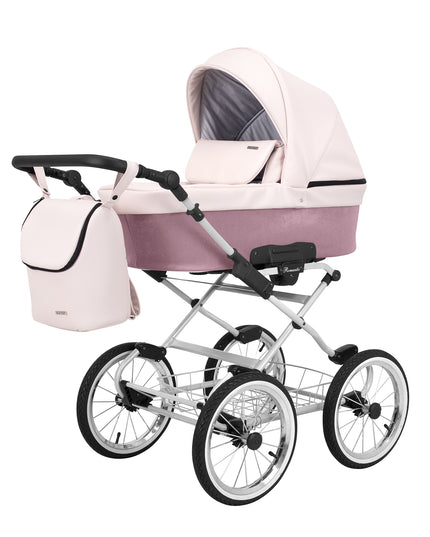 Kunert Romantic Stroller Color: Romantic Pink Eco Leather Frame Color: Graphite Frame Combo: 2 IN 1 KIDZNBABY