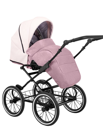 Kunert Stroller Romantic in Pink Eco Leather with Black Frame by KIDZNBABY