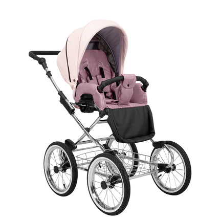 Kunert Romantic Stroller Color: Romantic Pink Eco Leather Frame Color: Chrome Frame Combo: 2 IN 1 KIDZNBABY