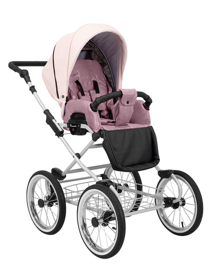 Kunert Romantic Stroller Color: Romantic Pink Eco Leather Frame Color: Graphite Frame Combo: 2 IN 1 KIDZNBABY