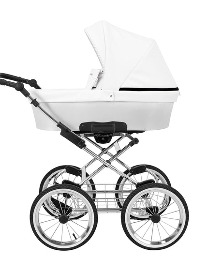 Kunert Romantic Stroller Color: Romantic White Eco Leather Frame Color: Chrome Frame Combo: 2 IN 1 KIDZNBABY