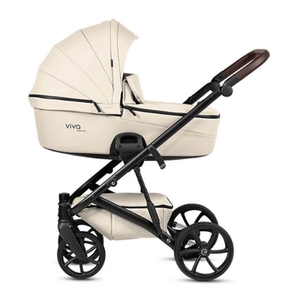 white stroller leather