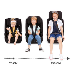 Car Seat Group 1/2/3 Safety Fix2 I-Size in black for children from 76 to 150 cm, providing adaptable safety and comfort.