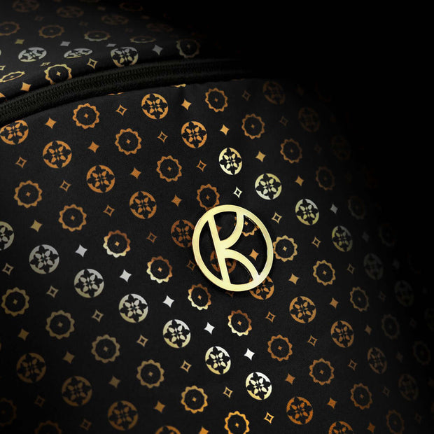Close-up of the stylish pattern and logo detail on the Kunert Stroller IVENTO canopy