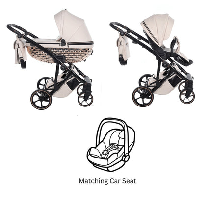 Junama Diamond ZOOMI Stroller in Beige and Copper with Car Seat