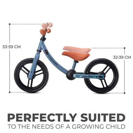 Kinderkraft 2WAY NEXT balance bike, adjustable seat (32-39 cm) and handlebar (53-59 cm) for growing kids.