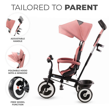 Adjustable handle Kinderkraft Tricycle ASTON tailored to parent's comfort.
