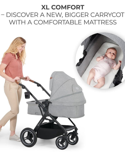 Baby in spacious Kinderkraft B-TOUR 3 IN 1 carrycot with mattress