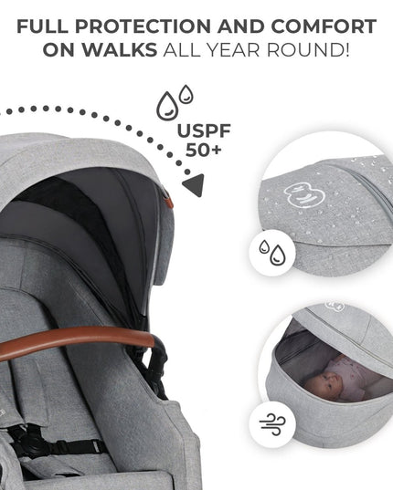 Kinderkraft B-TOUR 3 IN 1 stroller sun protection for year-round walks