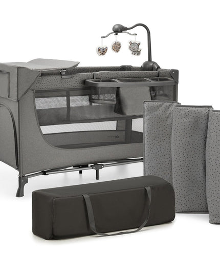 Kinderkraft Baby Travel Cot JOY 2 With Accessories in Dark Grey