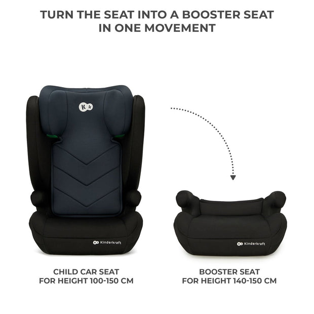 Transformation of Kinderkraft Car Seat I-SPARK to booster seat for older children