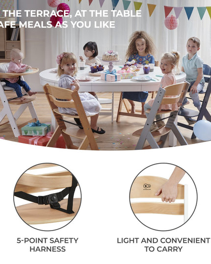 Kinderkraft ENOCK High Chair, safe for kids' activities and meals.