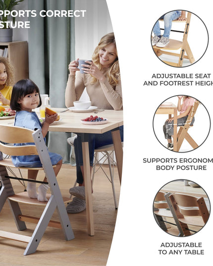 ENOCK Kinderkraft High Chair promoting good posture for all ages.