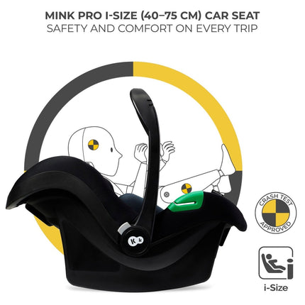 Kinderkraft MOOV 2 Stroller Mink Pro i-Size car seat, emphasizing safety and comfort on every trip.