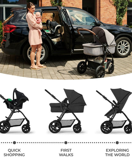 Kinderkraft MOOV 3 IN 1 system with car seat and stroller configurations