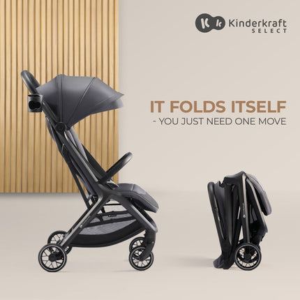 Self-folding Kinderkraft Stroller NUBI 2 in black