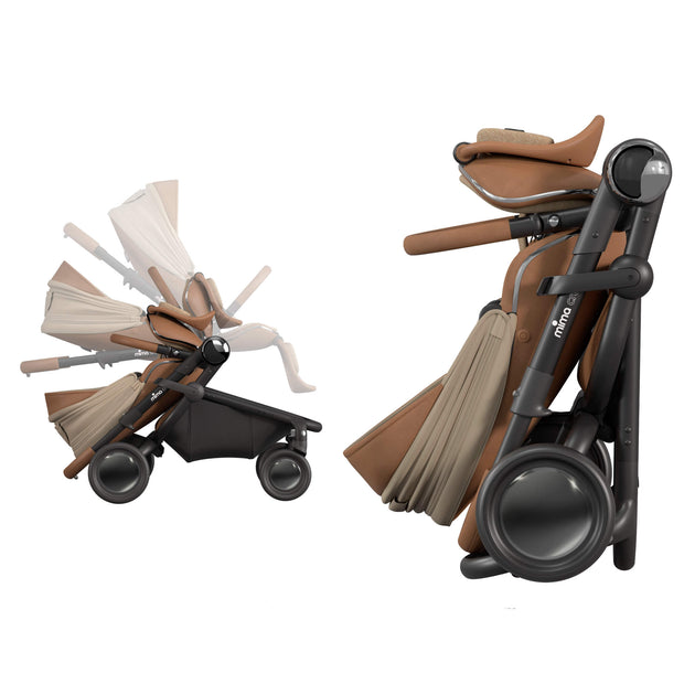 Mima Creo Stroller Macha folding demonstration showing compact and versatile design for easy storage.