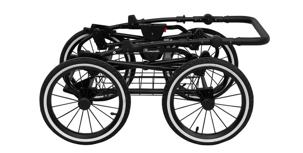 Folded frame of Kunert Romantic stroller in black