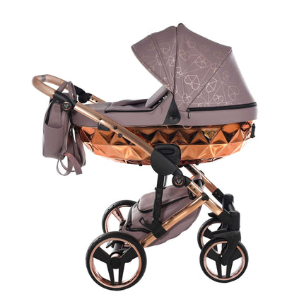 Junama Diamond Stroller Heart in Mauve + Gold by KIDZNBABY