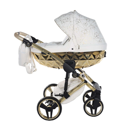 Junama Diamond Stroller Heart in White + Gold by KIDZNBABY