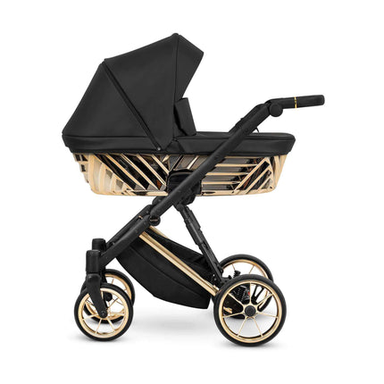 Kunert Stroller Ivento Glam in Black Pearl with Golden Frame by KIDZNBABY