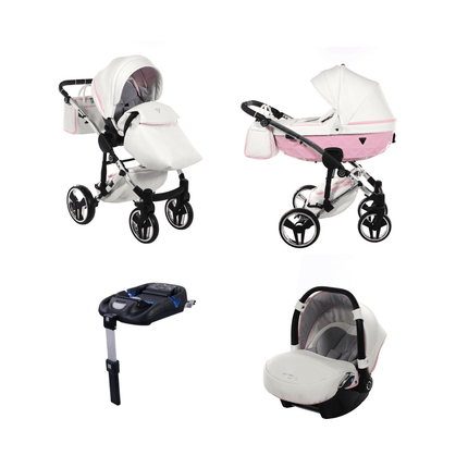 Junama Diamond Candy V3 Stroller Color: Candy V3 Pink Combo: 4 IN 1 (Includes Car Seat + ISOFIX Base) KIDZNBABY