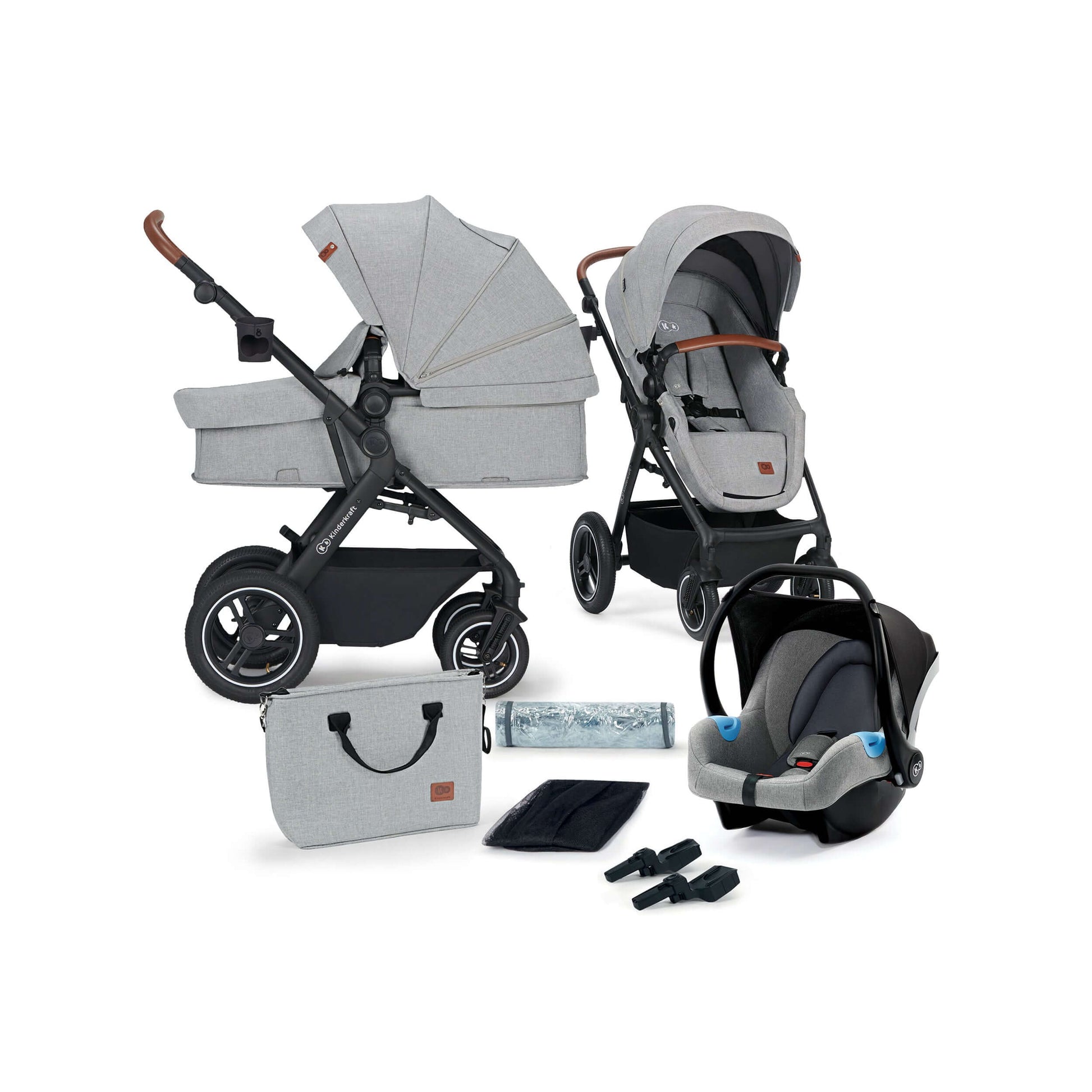 Kinderkraft 3-in-1 Prime 20' Stroller + Accessories - Black