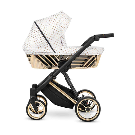 Kunert Ivento Glam Stroller Color: Ivento Glam White Style Frame Color: Golden Frame Combo: 2 IN 1 KIDZNBABY