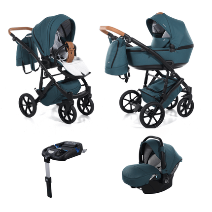 What's in the box of Junama Diamond Stroller Space V2 in Teal with Black Frame