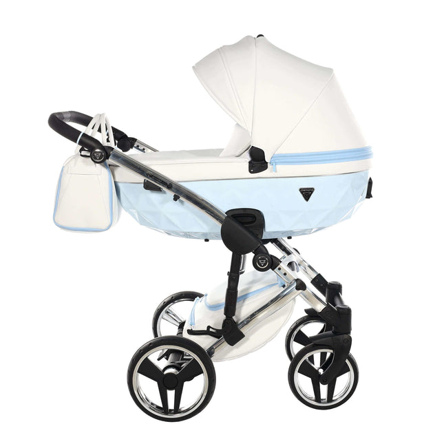 Junama Diamond Stroller Candy V3 in White + Blue by KIDZNBABY