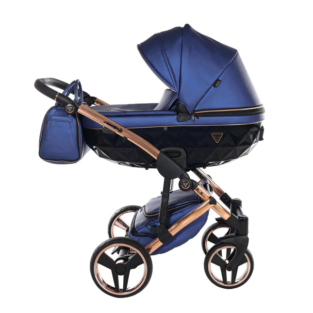 Junama Diamond Stroller Fluo V3 in Blue with Rose Golden Frame by KIDZNBABY