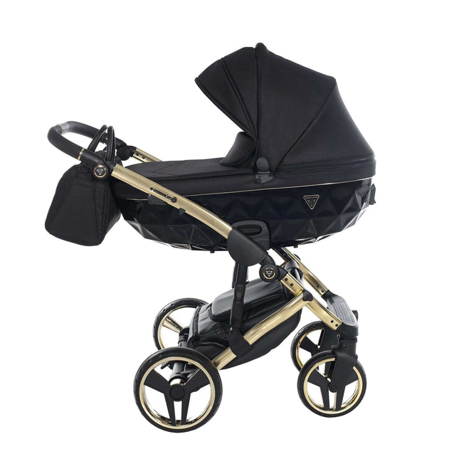 Junama Diamond Stroller S-Line V3 in Black with Golden Frame by KIDZNBABY