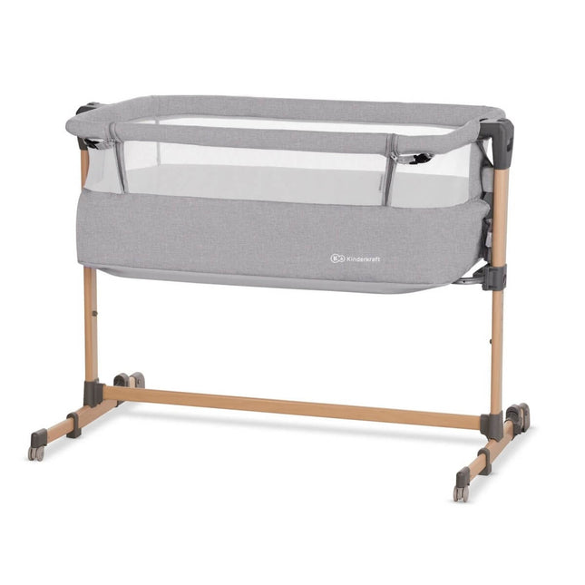 Kinderkraft Baby Cot NESTE AIR in Grey + Wood by KIDZNBABY