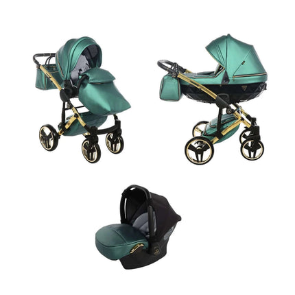 Junama Diamond Fluo V3 Stroller Color: Green, Combo: 3 IN 1 (Includes Car Seat) KIDZNBABY