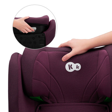 Kinderkraft Car Seat JUNIOR in cherry pearl, i-Size safety standard by KIDZNBABY