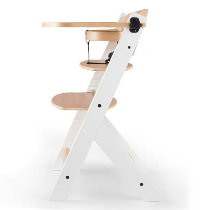 Kinderkraft High Chair ENOCK + Pillow in White + Wood by KIDZNBABY