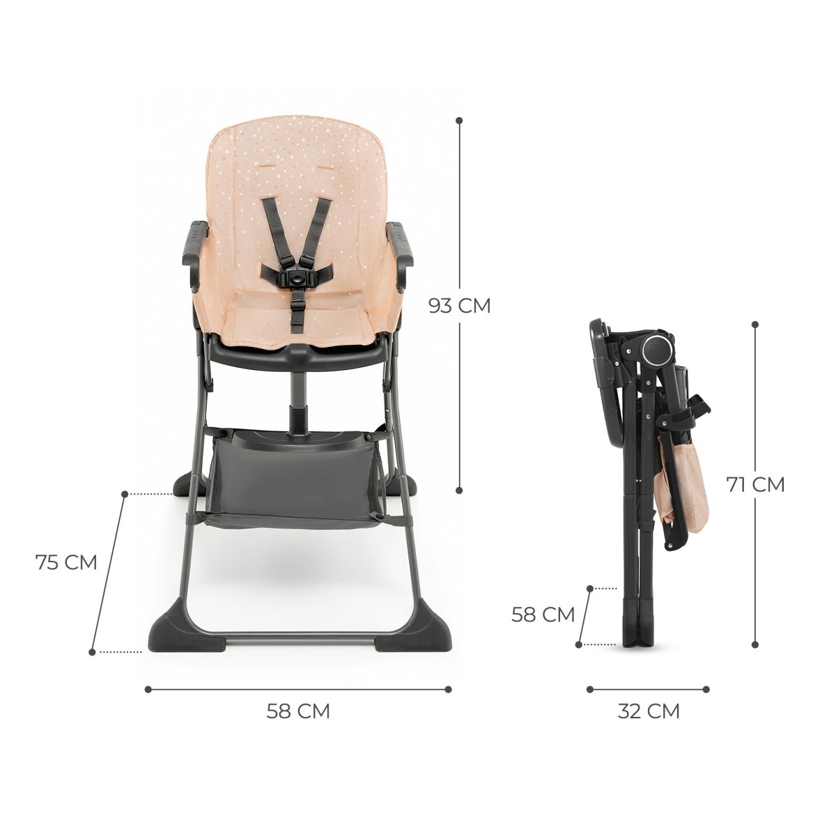 Foldable high chair FOLDEE by Kinderkraft 