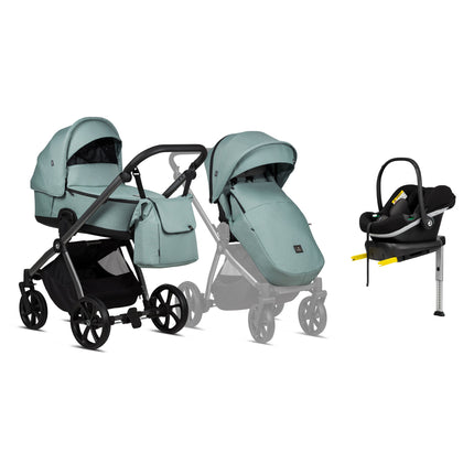 Tutis Mio Plus Thermo Essential Stroller Color: Turquoise Combo: 4 IN 1 (Includes Car Seat + ISOFIX Base) KIDZNBABY