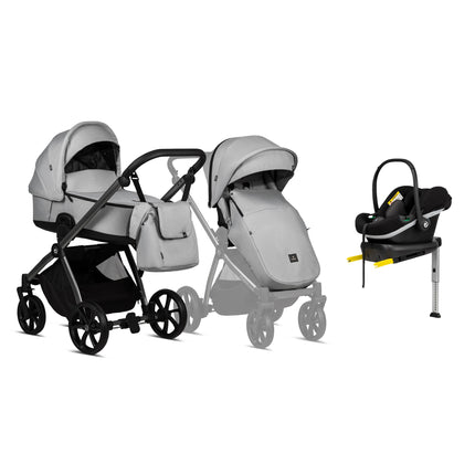 Tutis Mio Plus Thermo Essential Stroller Color: Pearl Combo: 4 IN 1 (Includes Car Seat + ISOFIX Base) KIDZNBABY